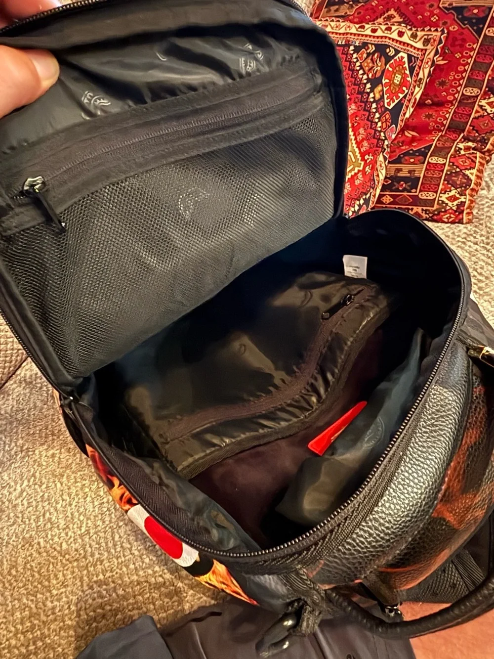 Authentic Sprayground Fire Money Shark Backpack Limited Edition EUC Rare